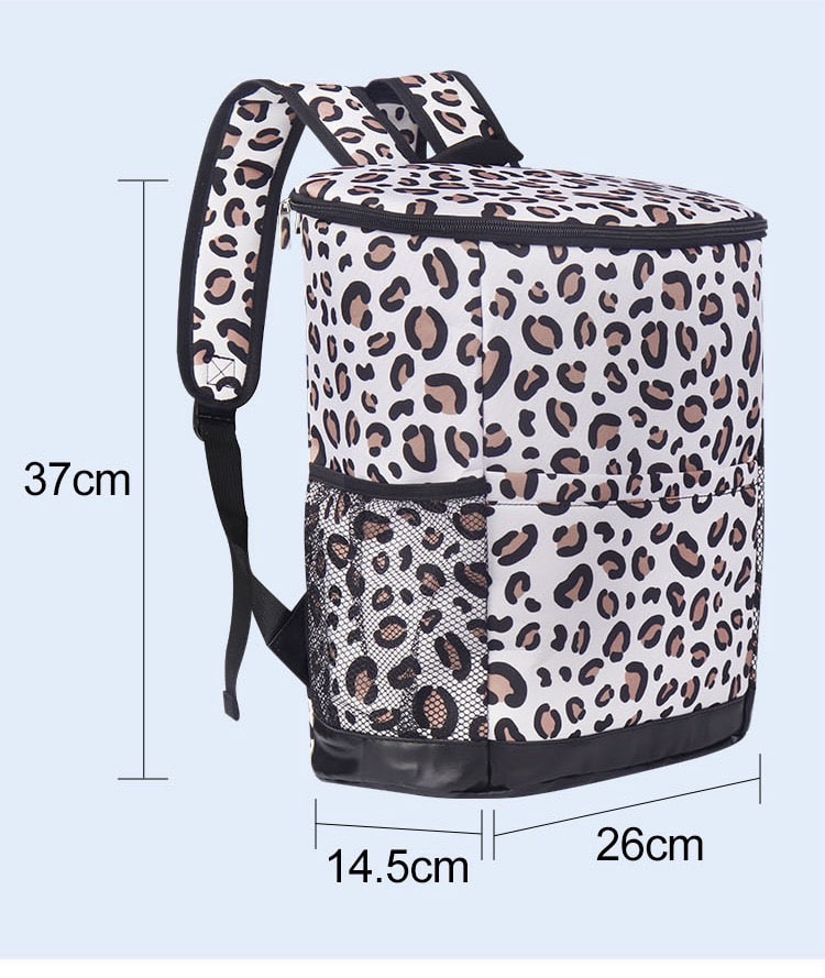 Leopard Print Backpack Cooler