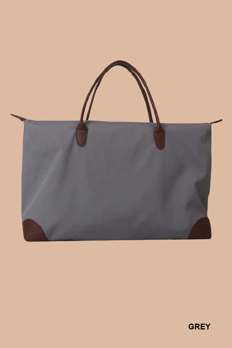 Grey Large capacity weekender travel duffle bag