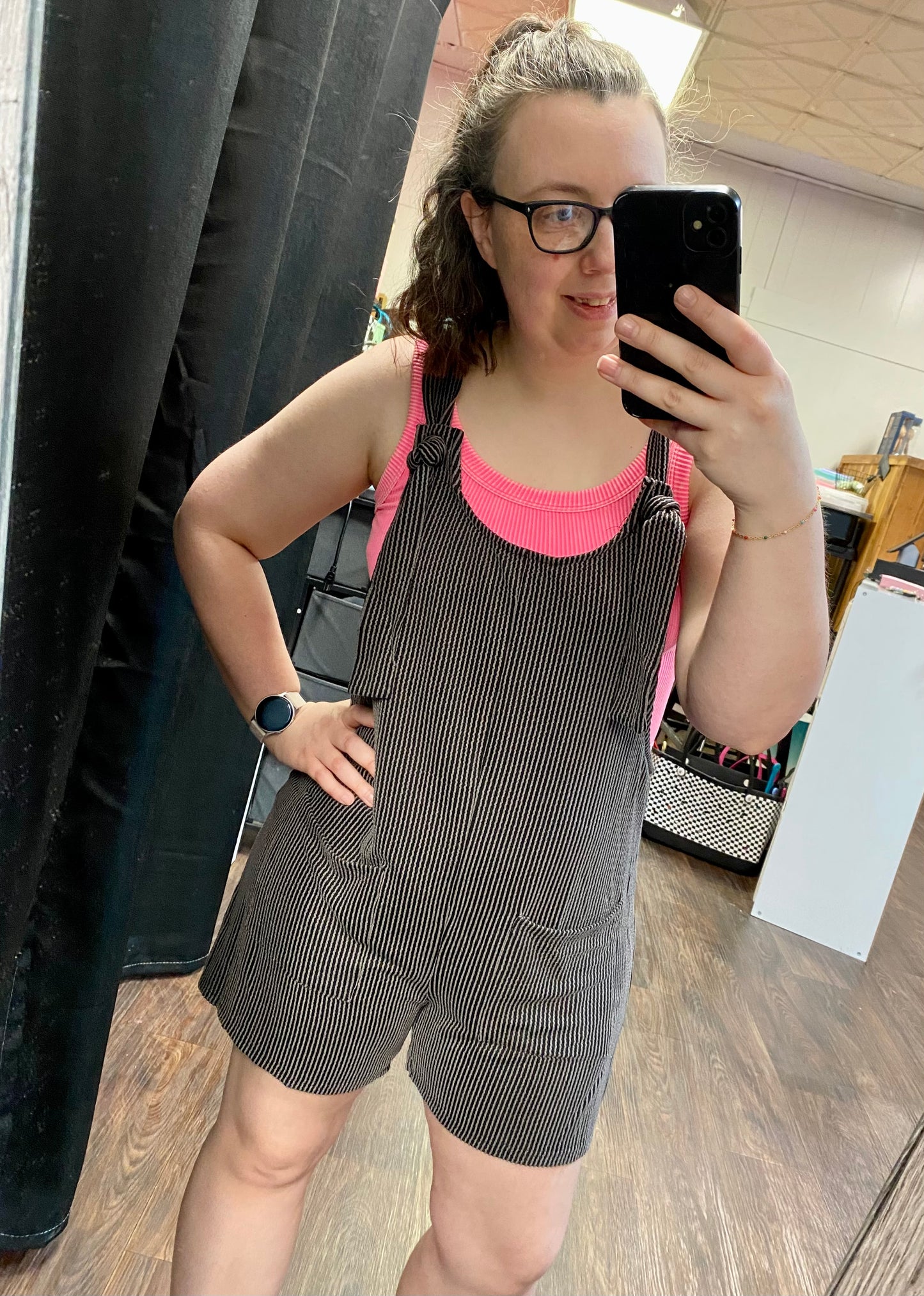 Gray Sleeveless Twisted Strip Knit Jumpsuit