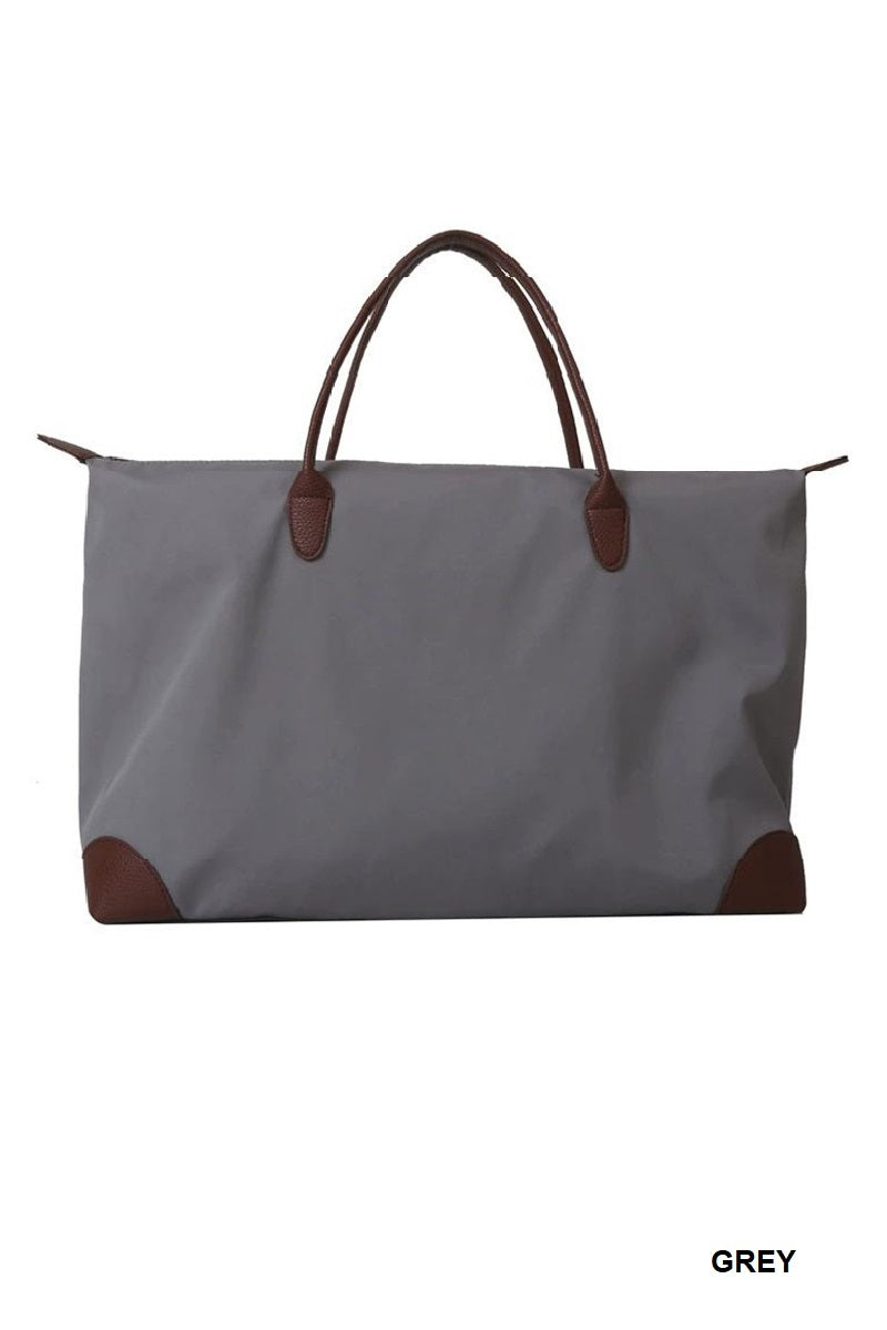 Grey Large capacity weekender travel duffle bag