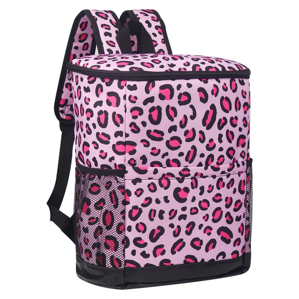 Leopard Print Backpack Cooler