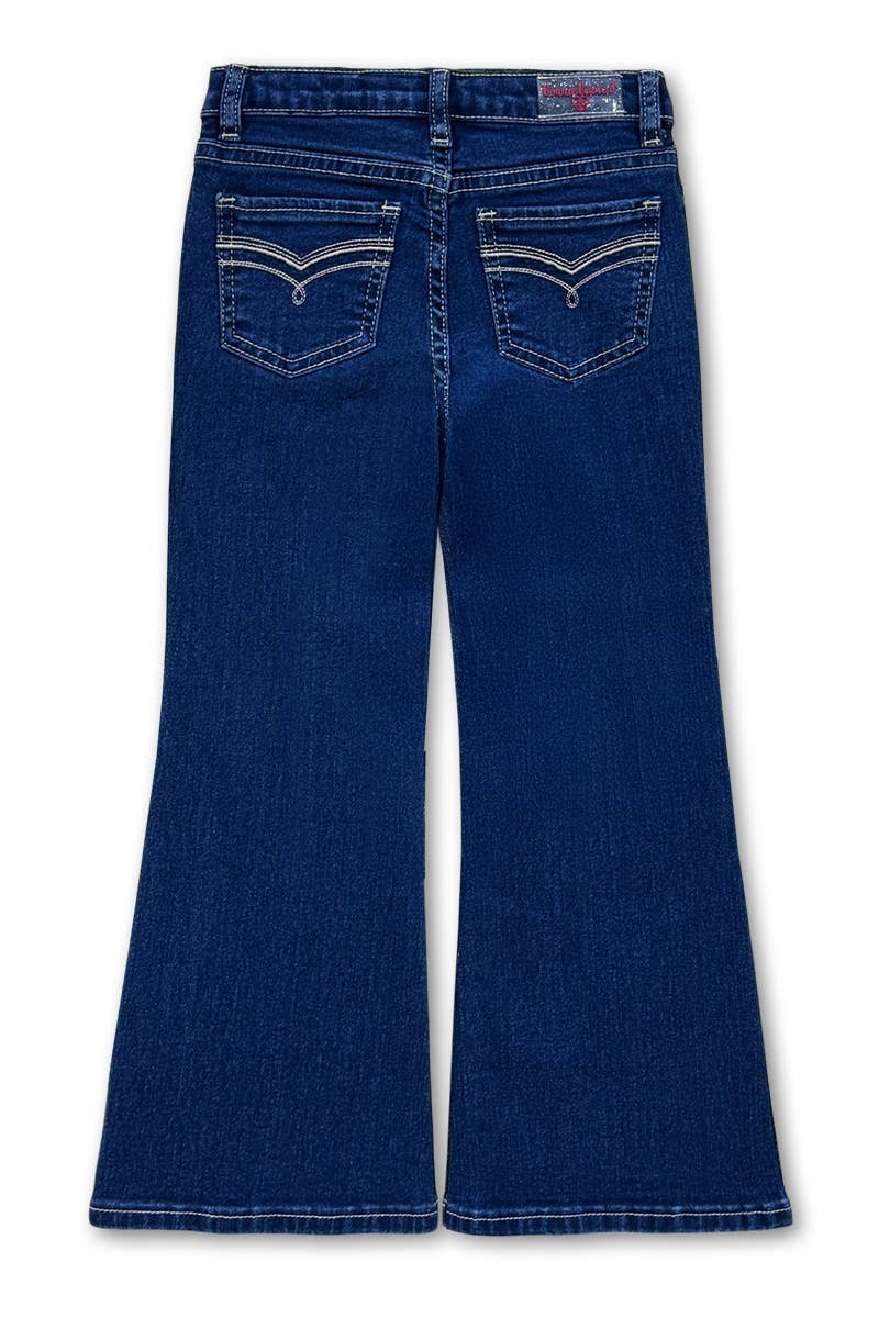 Girl's Flare Leg Denim Jean w/ Crochet