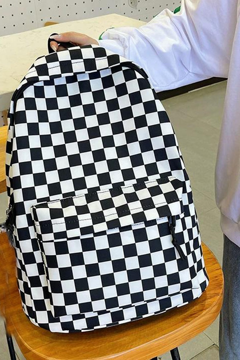 Trendy Checkered Backpack