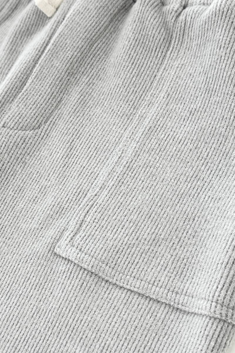 Boys' Grey Soft Waffle Knit Jogger Pants