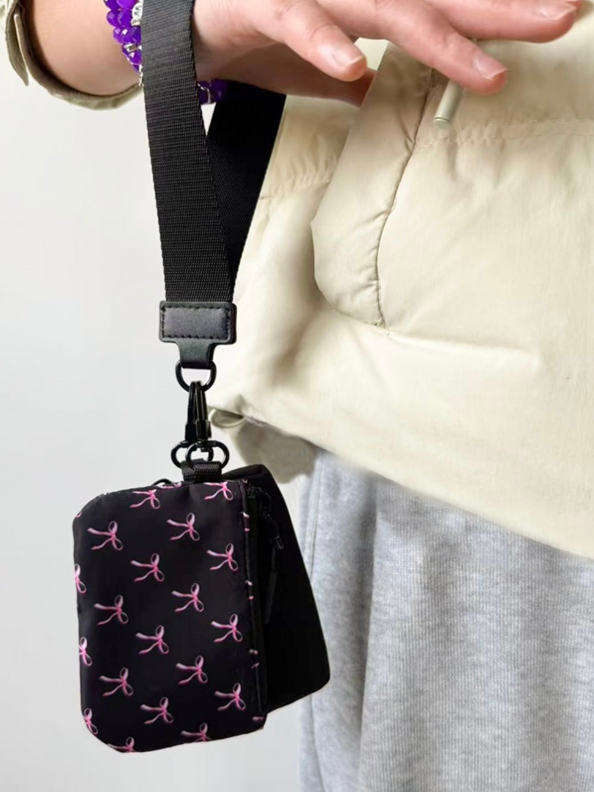 Dual Pouch Wristlet Keychain Wallet - multiple Styles