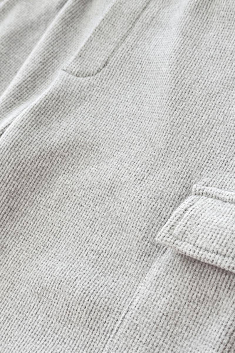 Boys' Grey Soft Waffle Knit Cargo Short
