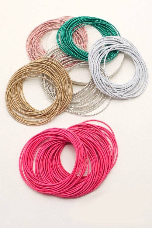 Hot Pink Guitar String Bracelets -20pcs set