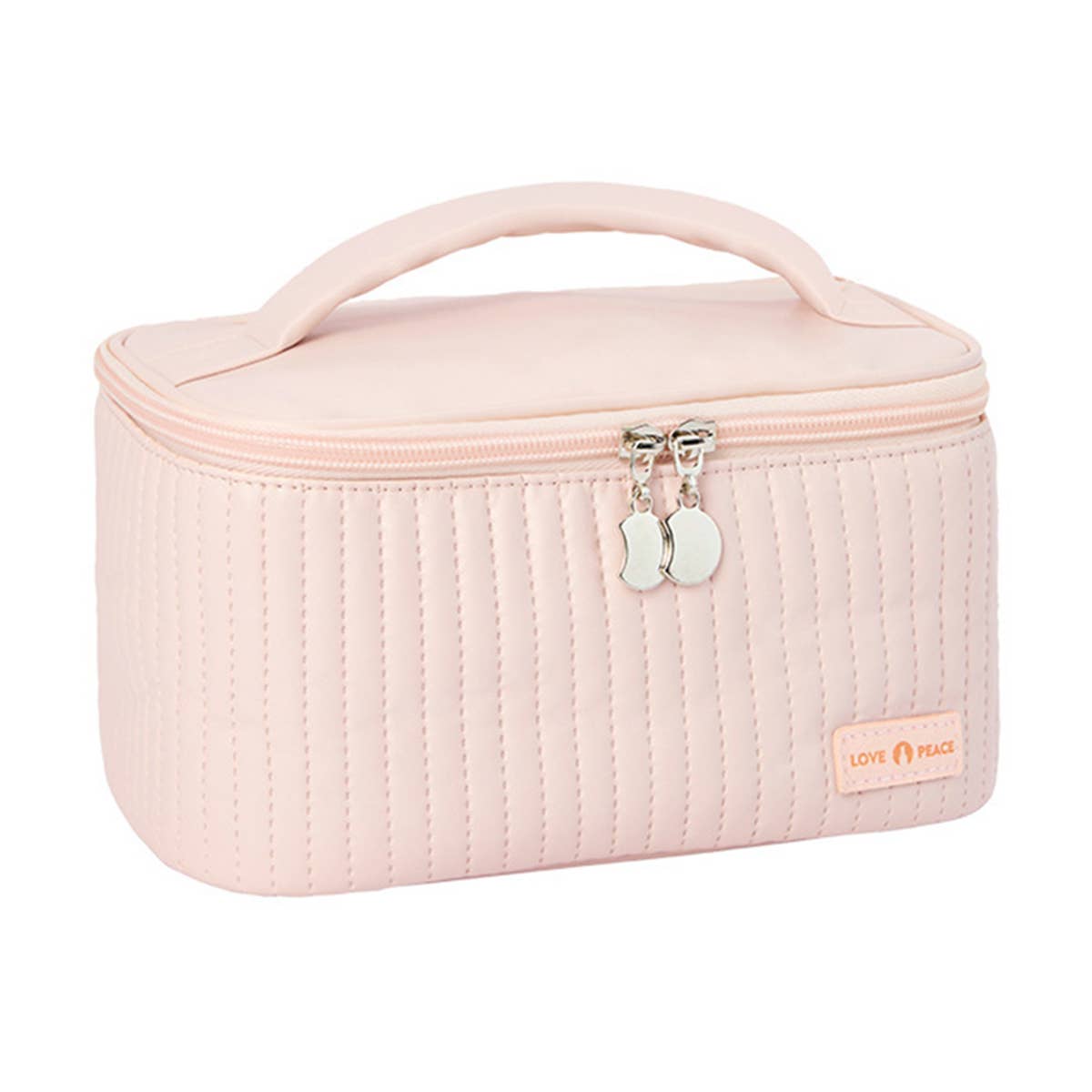 PINK SOLID COLOR SQUARE MAKEUP BAG