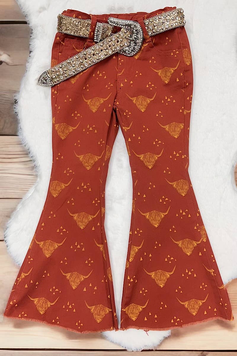 Kids Highland Cow Flare Jeans