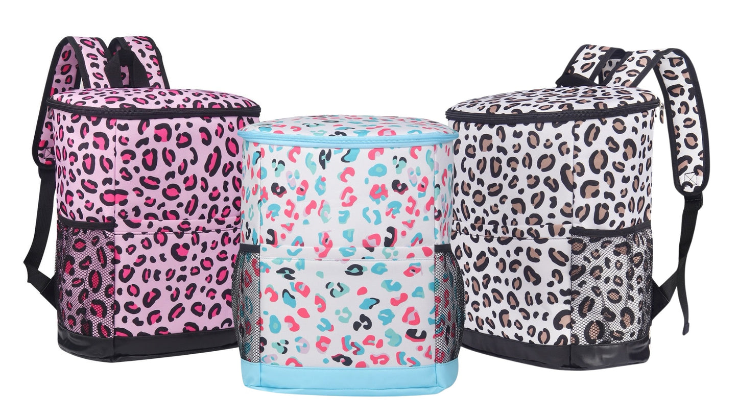 Leopard Print Backpack Cooler
