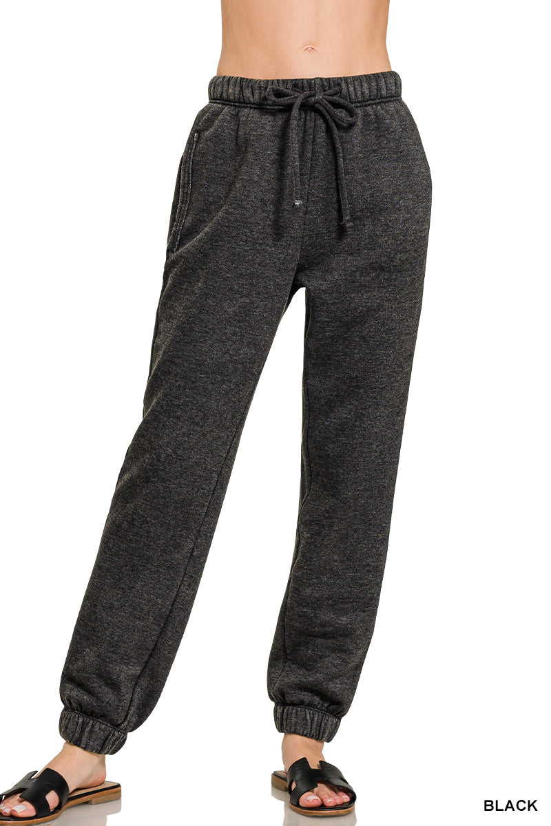 PLUS Black Acid Wash Joggers