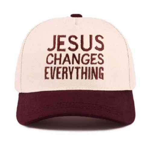 Jesus Changes Everything Maroon Trucker Hat