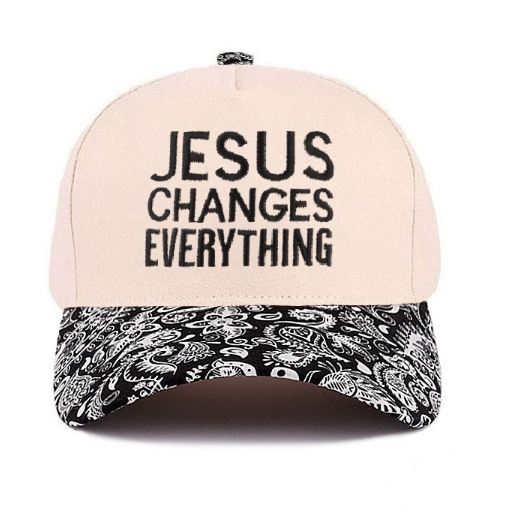 Jesus Changes Everything Paisley Print Trucker Hat
