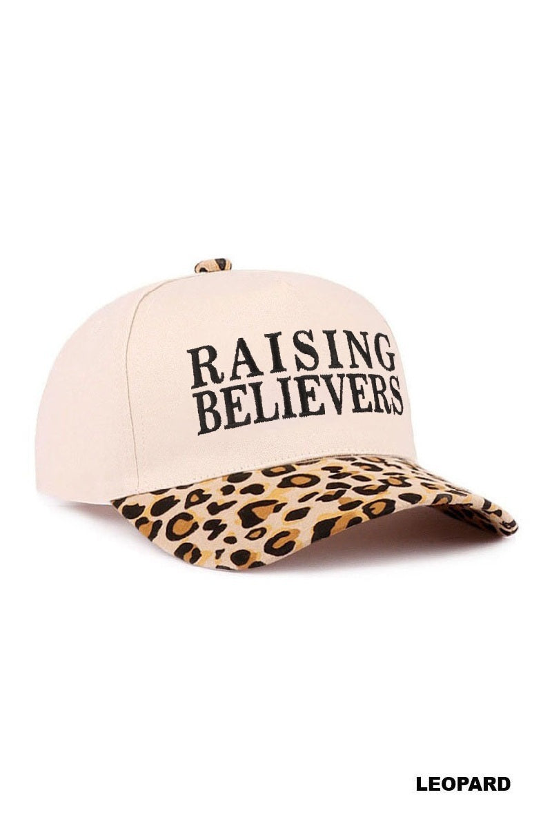 Raising Believers Leopard Print Trucker Hat