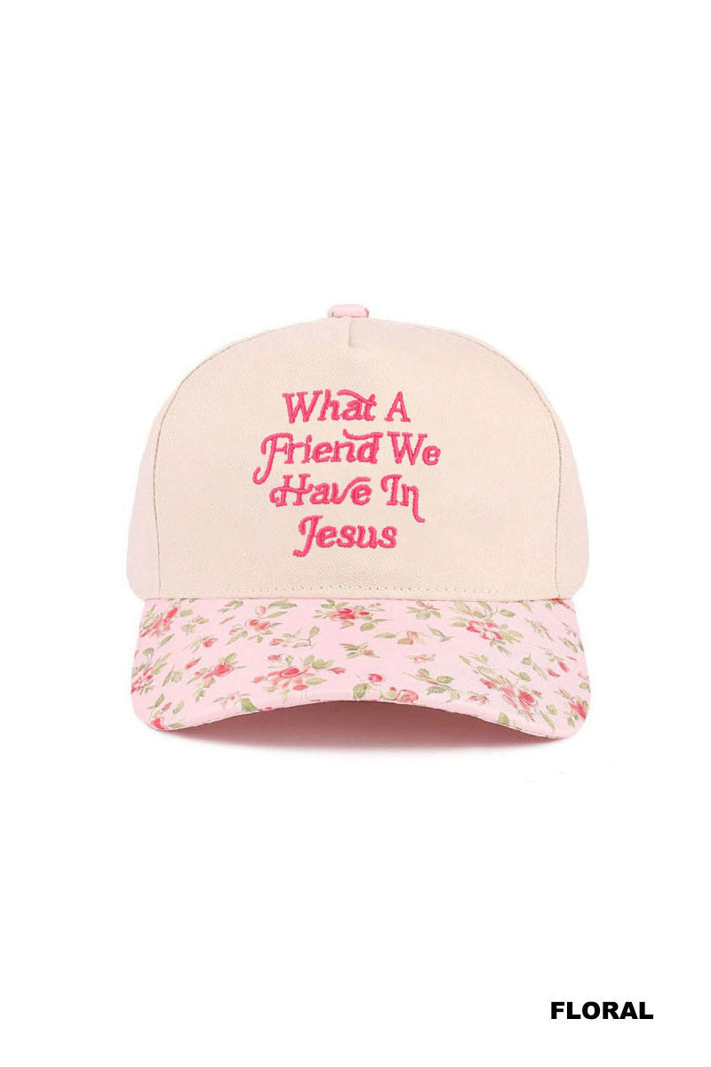 What A Friend We Have in Jesus Floral Print Trucker Hat