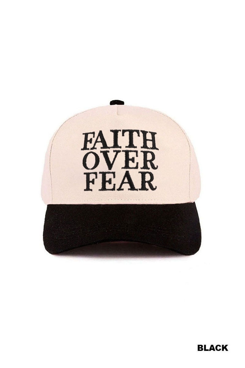 Faith Over Fear Black Trucker Hat