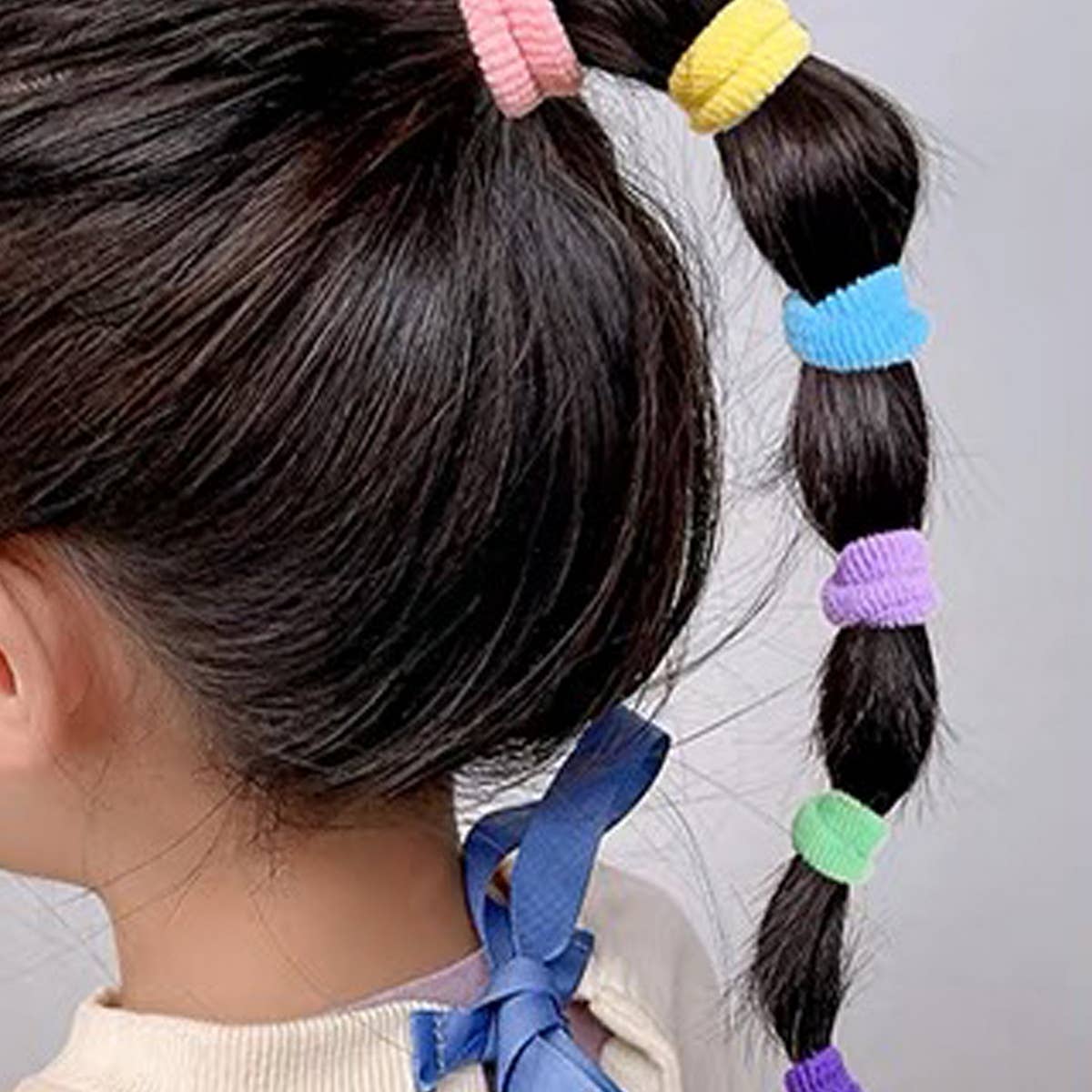 CHILDREN ELASTIC HAIR TIES 100 PC JAR