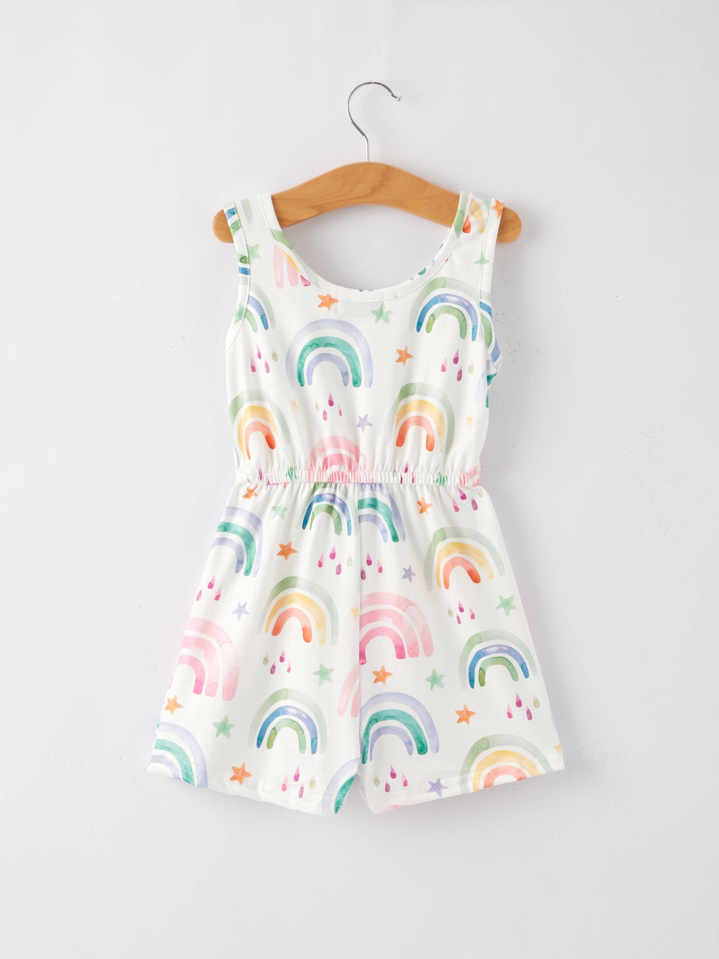 Rainbow Striped Milk Romper