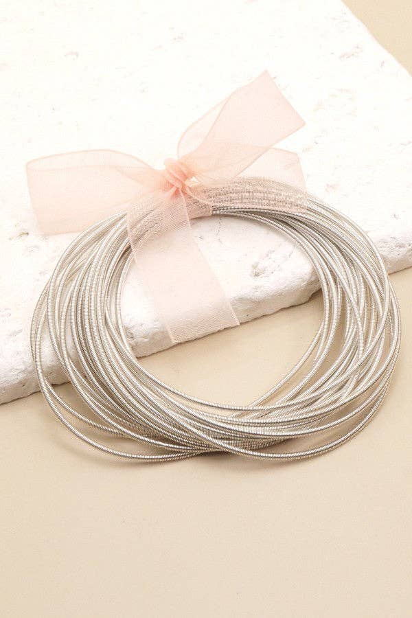 Hot Pink Guitar String Bracelets -20pcs set