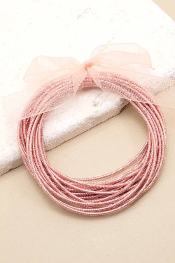 Hot Pink Guitar String Bracelets -20pcs set
