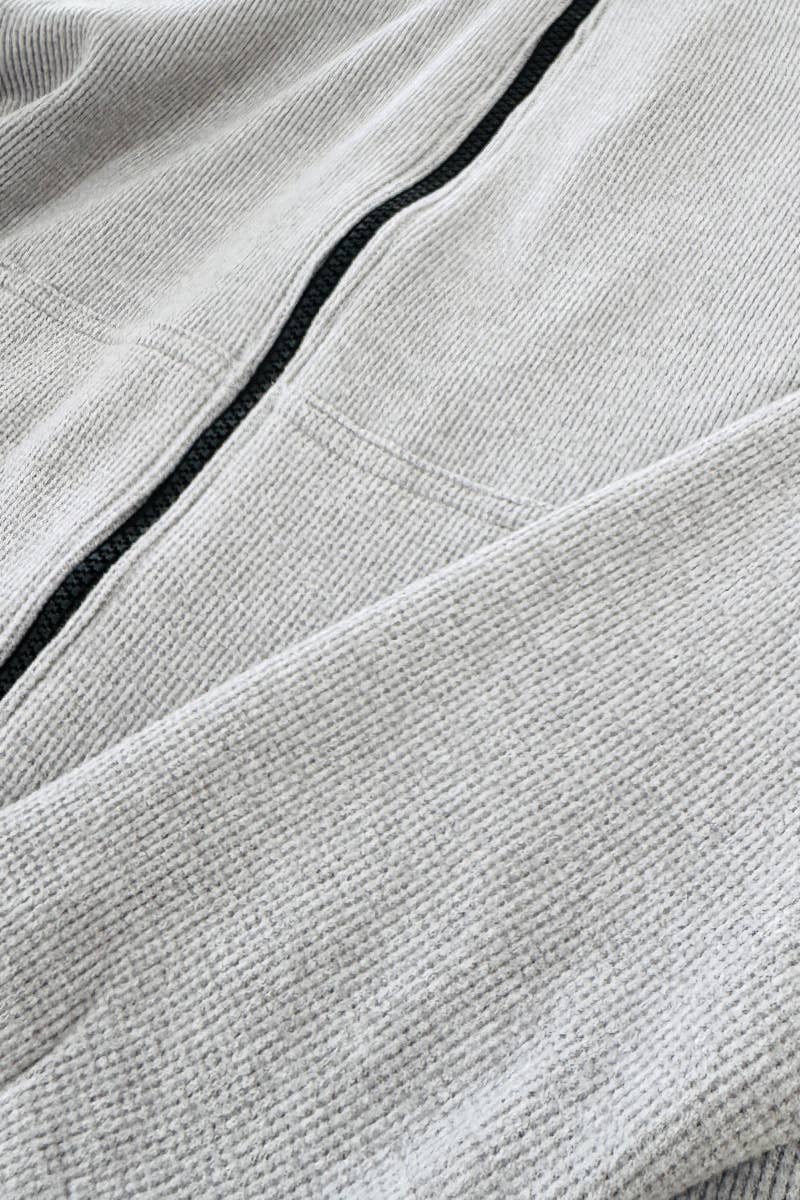 Boys' Grey Soft Waffle Knit Zip-Up Jacket