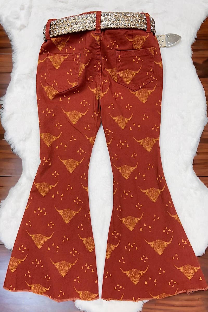 Kids Highland Cow Flare Jeans