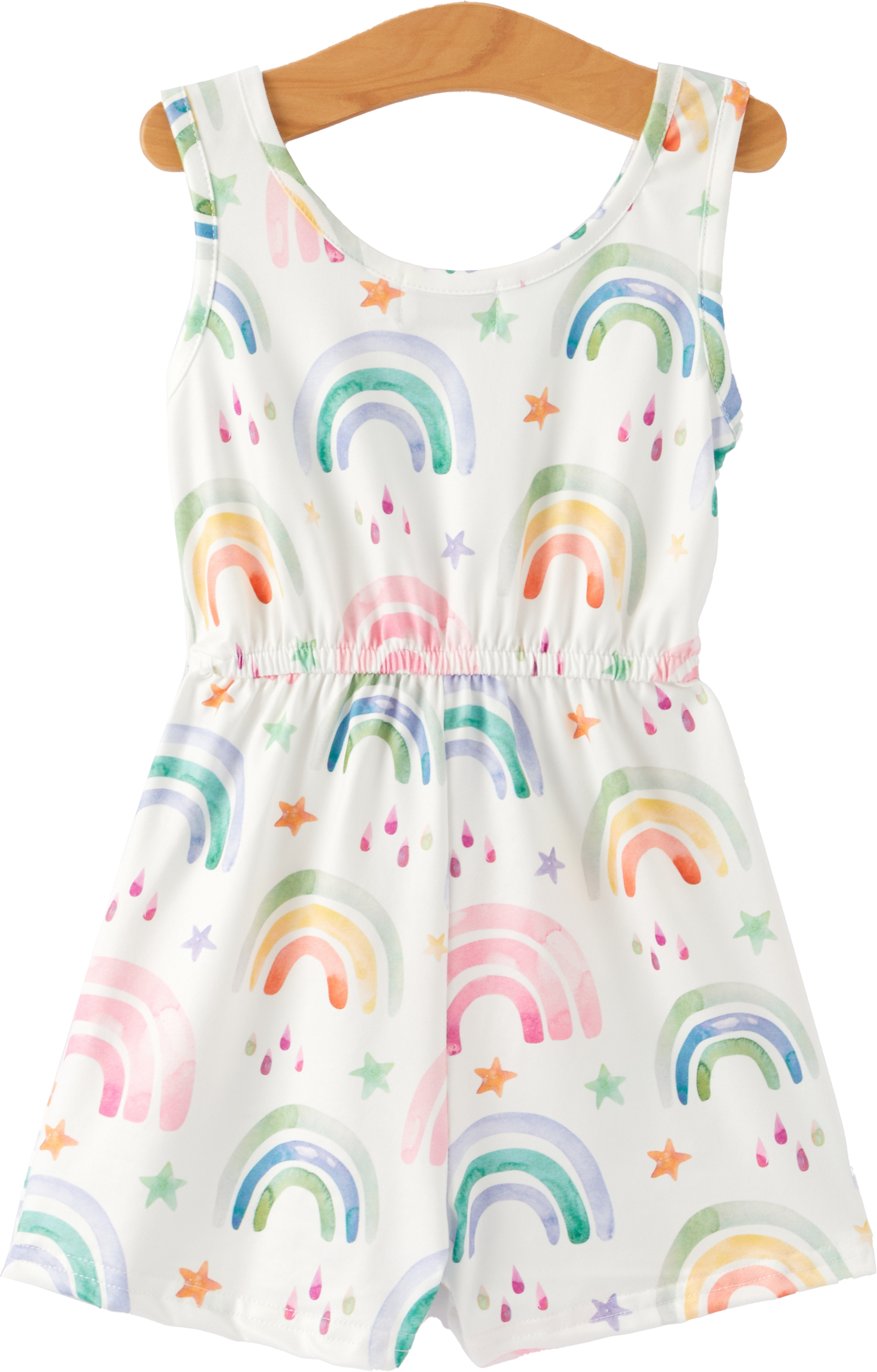 Rainbow Striped Milk Romper