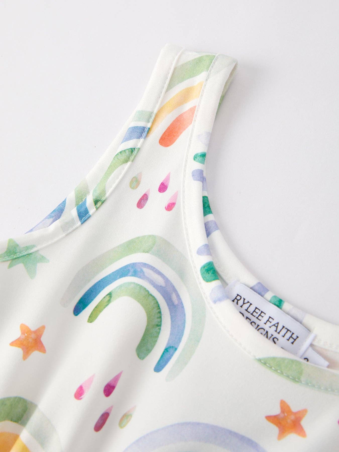 Rainbow Striped Milk Romper
