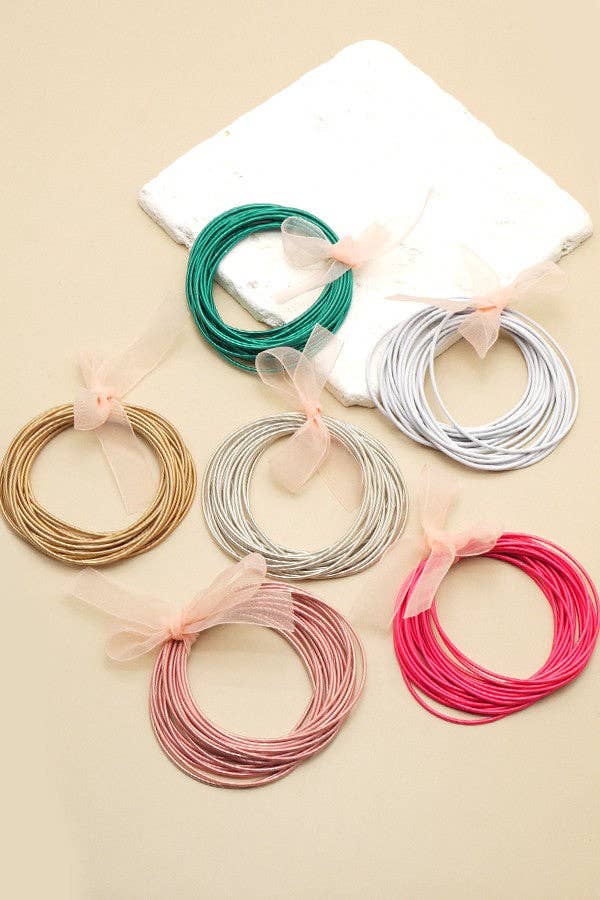 Hot Pink Guitar String Bracelets -20pcs set