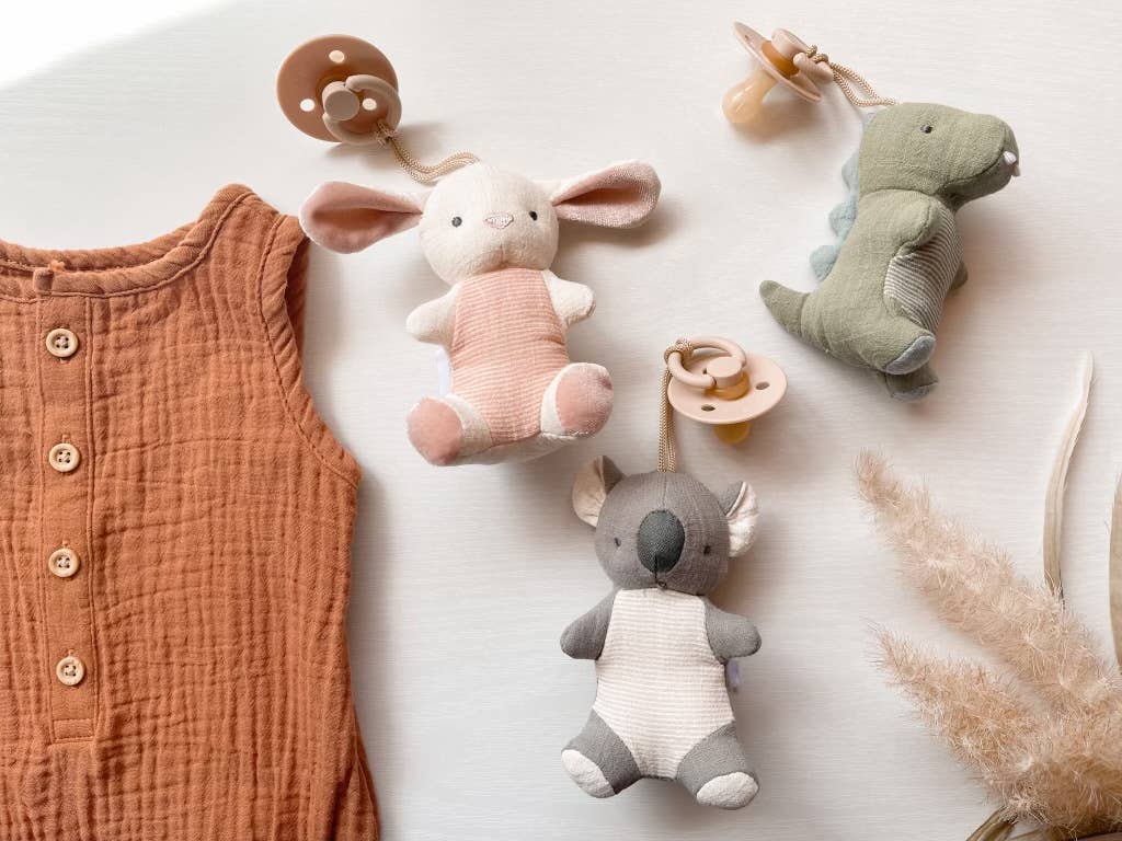 BEAR Bitzy Pal Natural Rubber Pacifier & Plush