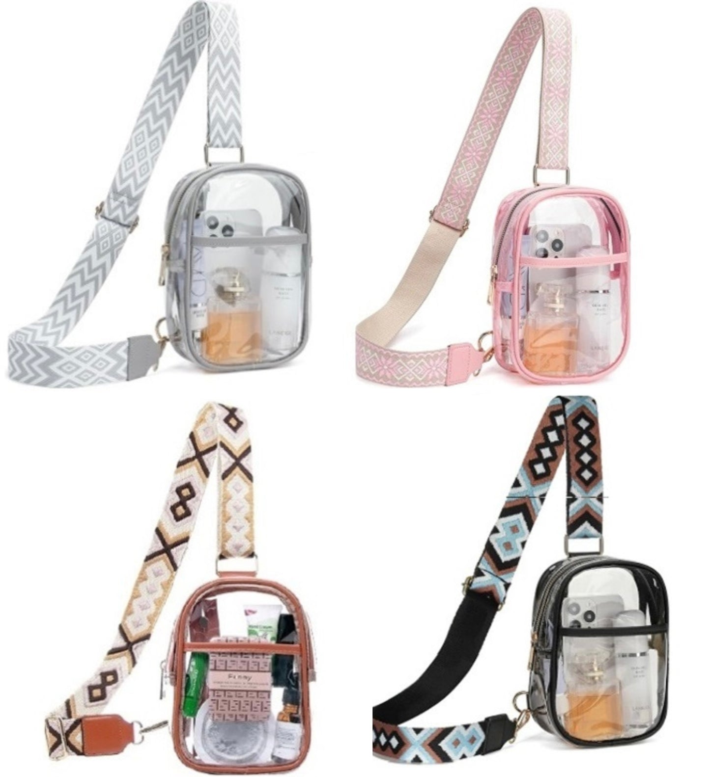 Clear Sling Bag with Guitar Strap