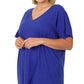 Bright Blue Plus Boyfriend V-Neck Tee