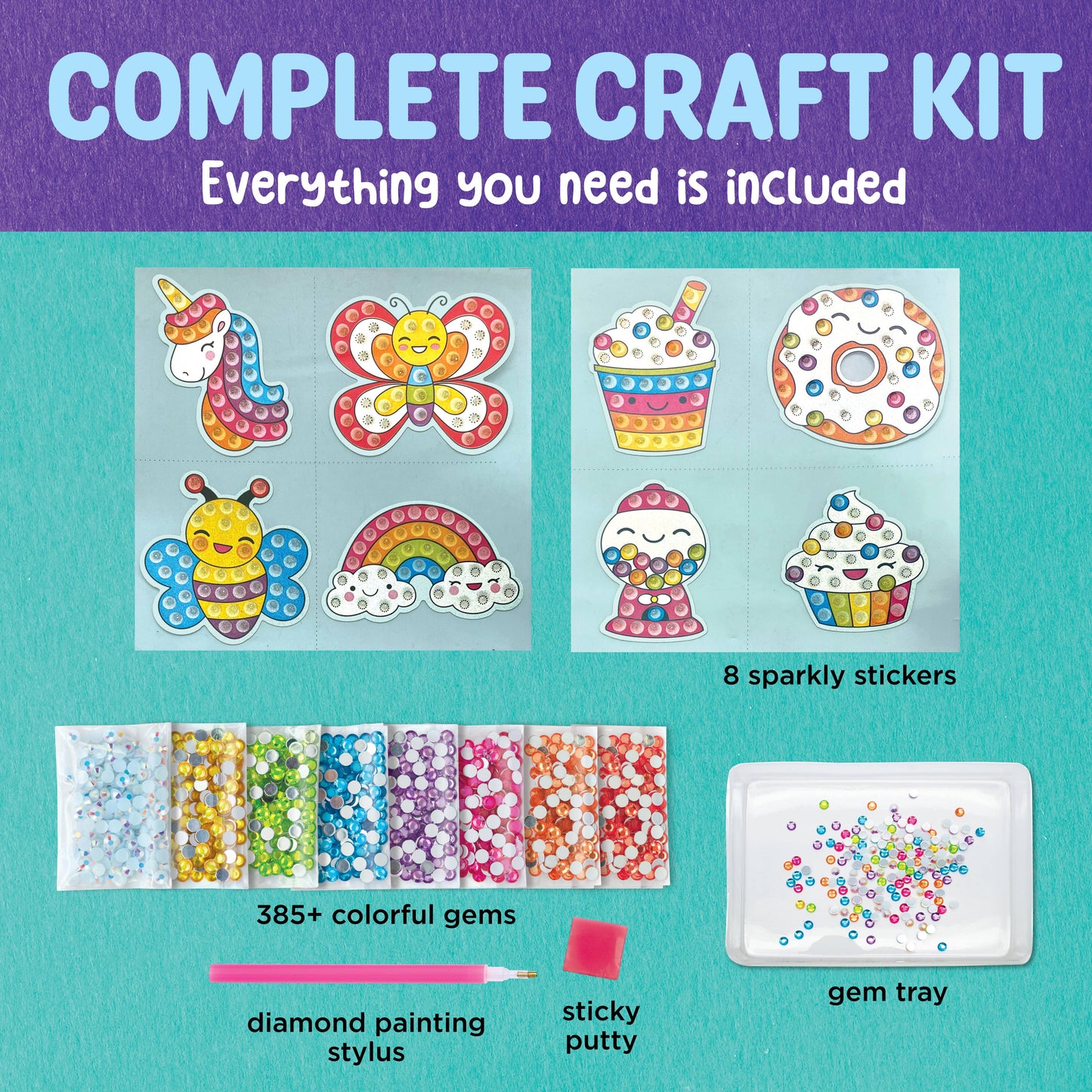 Big Gem Diamond Painting Stickers Mini Kit - DIY for Kids