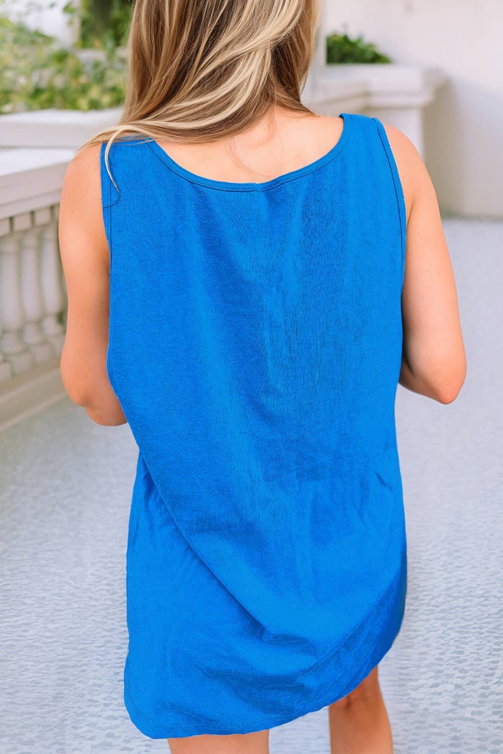 Blue Tank with sunshine Pocket Design