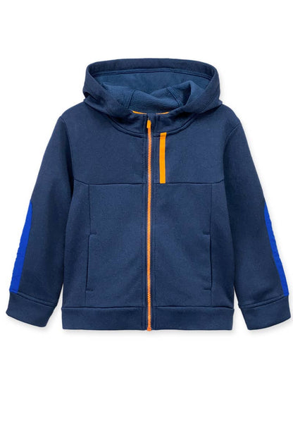 Boy's Navy Fleece Active Zip Up Hoodie