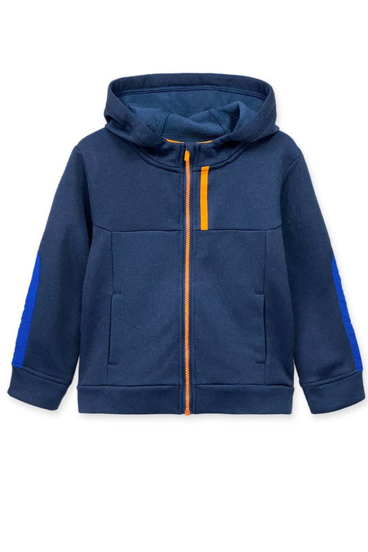 Boy's Navy Fleece Active Zip Up Hoodie