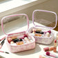 Coquette bow transparent cosmetic bag