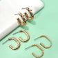 TRIO HUGGLE HOOP TITANIUM POST EARRINGS | 80E5808: GOLD