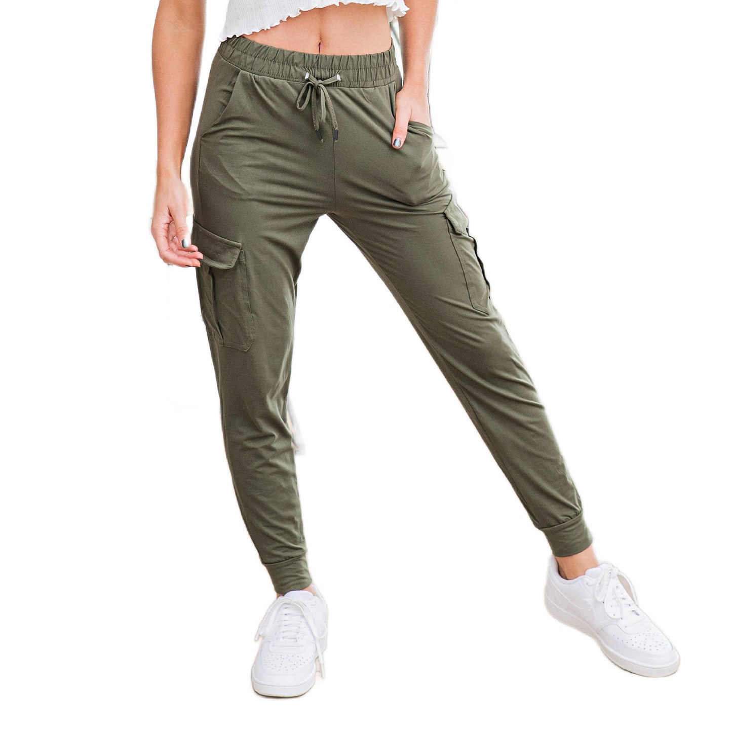 Mocha Ultra Soft Joggers w/ Cargo Pocket