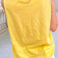 Yellow Tank with Pink Flower Pocket Design