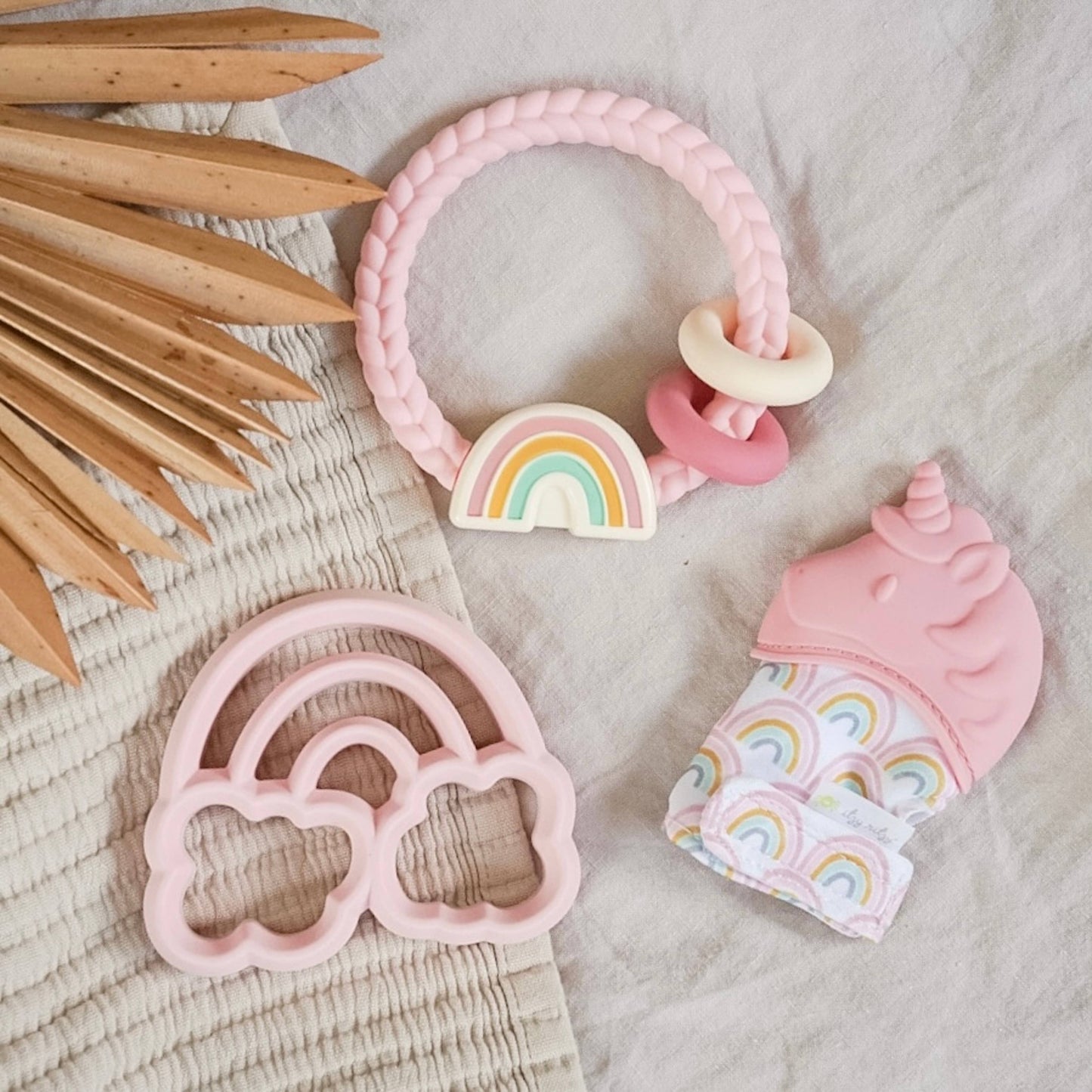 Rainbow Ritzy Rattle™ Silicone Teether Rattles