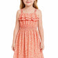 Toddlers Salmon Floral Dress w/ Smocking Waist