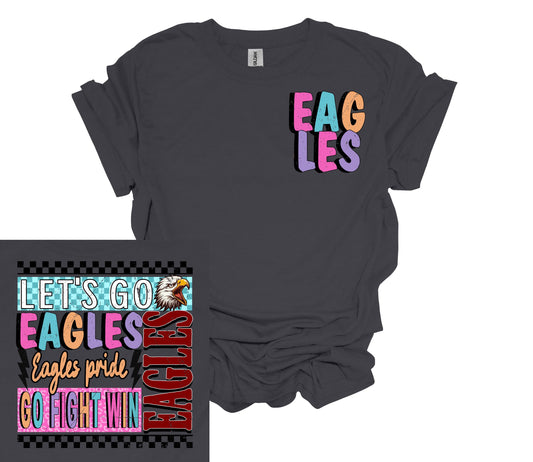 Lets Go Eagles Front/Back Graphic Tee