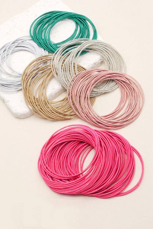 Hot Pink Guitar String Bracelets -20pcs set