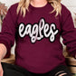 Distressed Eagles Maroon Graphic Sweatshirt