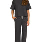 Black Raised Rib Short Sleeve Tee & Pants Set