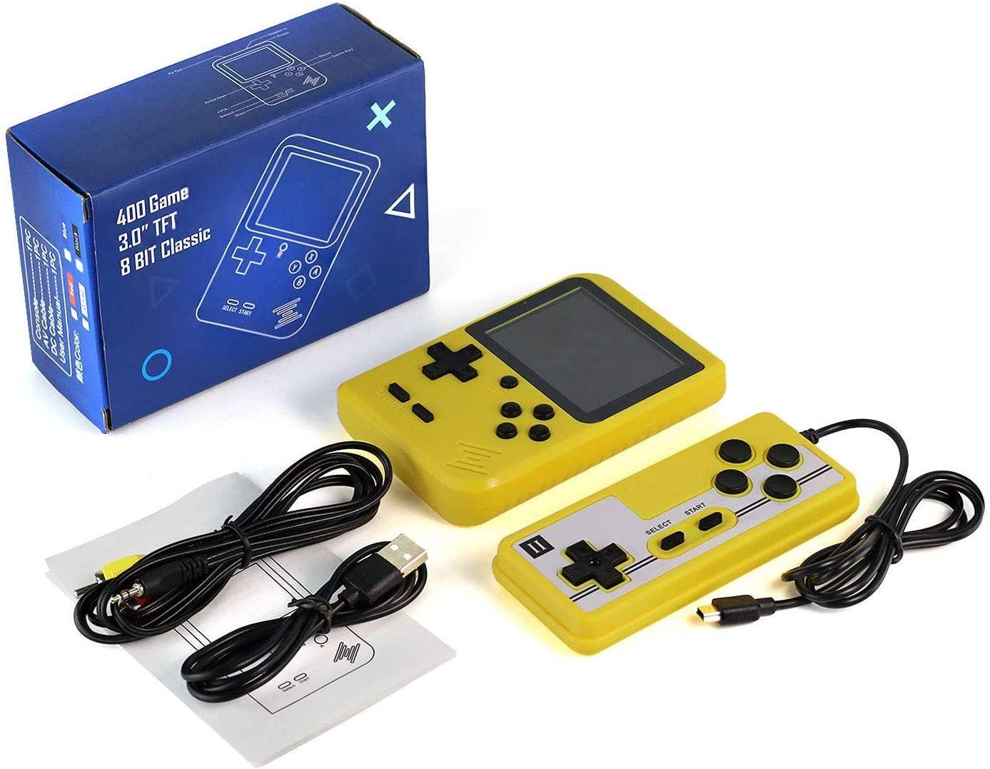 Retro Game 400 Built-in Games Portable Game For Gifts Kids: Black