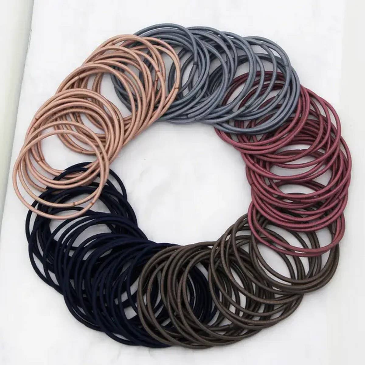 100PCS DARKS ELASTICS HAIR TIES SCRUNCHIES