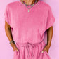 Pink mineral wash open back romper