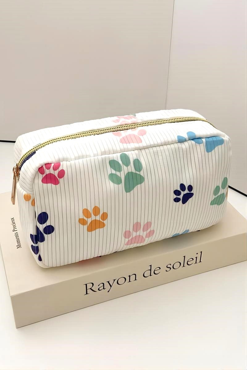 Paw Print Small Cosmetic Makeup Bag
